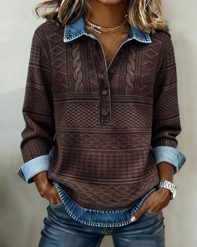 Gwen | Luzny Jumper z Półgolfem