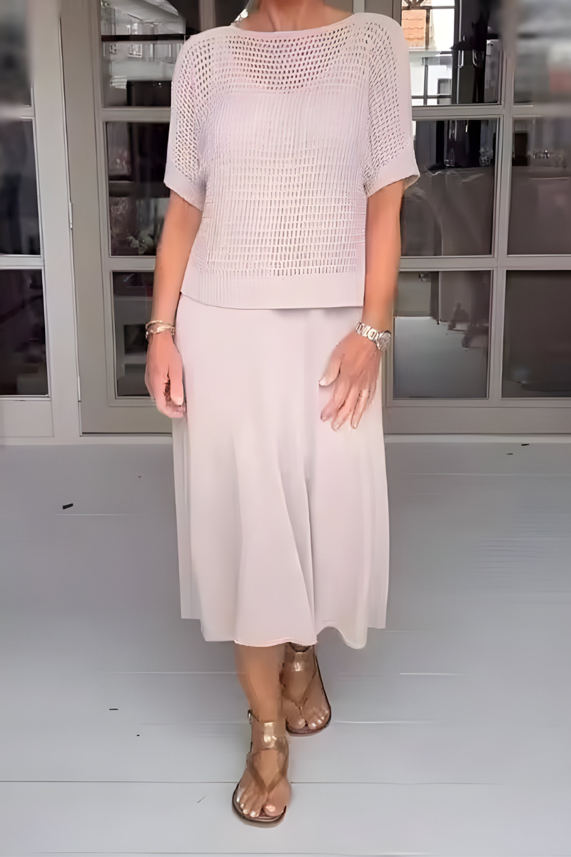 NORMA - Letnia sukienka z dzianinowym topem