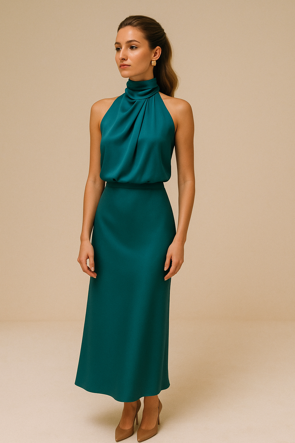 Elara™ | Glamourystyczna satynowa sukienka