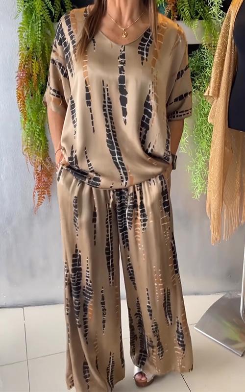 Marie - Zestaw Casual z Wzorem