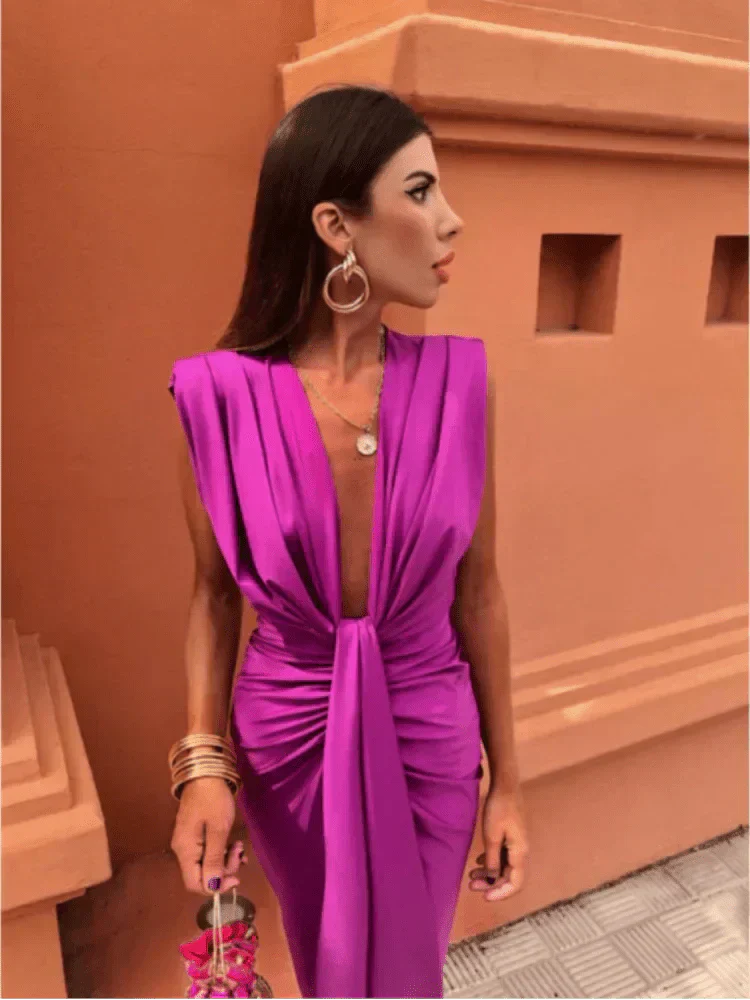 Cordelia | Elegancka sukienka z drapowaniem